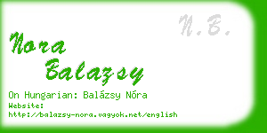 nora balazsy business card
