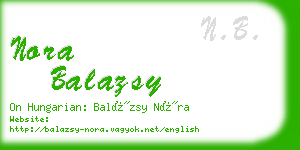 nora balazsy business card